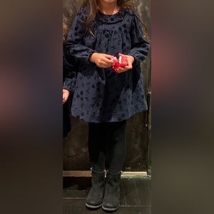 Zara Navy Winter Dress - Size 3-4 years